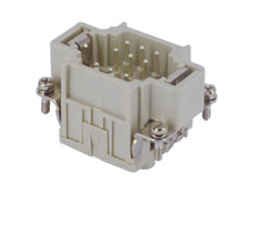 CDSM 09, CDS, 9 poles + earth, male insert, with male contacts, silver plated, ILME