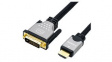 11045876 Video Cable, HDMI Plug - DVI-D 24 + 1-Pin Male, 3840 x 2160, 1.5m