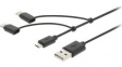 CCGP60620BK10 3-in-1 Apple Sync Cable 1 m Black