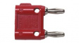 MDP-2 Double Banana Plug, 4mm, Red, 15A, 70V, Nickel-Plated