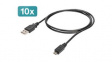 AK-990943-010-S Cable Set USB-A Plug - USB Micro-B Plug 1m Black