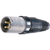 NC3MXCC, XLR cable plug, 3 Poles XCC Soldering Connection Black / Silver, Neutrik