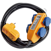 1168720, RCD protection adapter cable, 4xF (CEE 7/3), 5 m, Brennenstuhl
