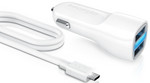 POWERCOMBO GO PLUS, 10 W dual USB car adapter with micro USB cable, Innergie