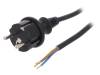 W-98376, Кабель; SCHUKO вилка,вилка CEE 7/7 (E/F),провода; 4м; черный, PLASTROL