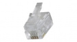 90075-0027 Modular Plug, 4P4C, CAT3, Cable Mount