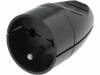 GN-171/BK, Разъем: питания AC; круглый, с заземлением; гнездо; на провод, PLASTROL