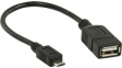 CCGP60515BK02 USB 2.0 OTG Cable USB Micro-B Plug - USB A Socket 200mm Black