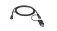 USBCCADP Charging Cable USB-C Plug - USB-A Plug/USB-C Plug 1m USB 3.1 Black