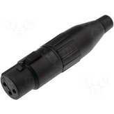 AC3FCP, XLR, 3 Poles AC Soldering Connection Black, Amphenol