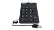 ACK-118BK Keyboard, Numeric, 123, USB, Cable