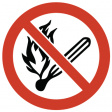 PS5-C-150-WH [10 шт] Prohibition Signs Fire, Naked Flames and Smoking are Prohibi