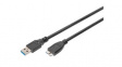 AK-300116-018-S Cable USB-A Plug - USB Micro-B Plug 1.8m Black