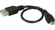 CCGP60570BK02 USB 2.0 Cable USB Micro-B Plug - USB A Socket 200mm Black