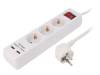 LPS213U Сетевой фильтр: защитный; Гнезда:5; 230ВAC; 16А; Цвет: белый; 1,4м