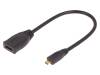 50399, Кабель; HDMI 1.4; гнездо HDMI, вилка micro HDMI; 200мм; черный, QOLTEC