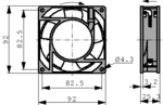 ASEN90215, Axial fan AC 92 x 92 x 25 mm 240 VAC, Panasonic