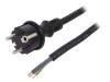 W-97214, Кабель; SCHUKO вилка,вилка CEE 7/7 (E/F),провода; 4м; черный, PLASTROL