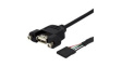 USBPNLAFHD3 Panel Mount USB Cable USB-A Socket - IDC 5-Pin 900mm USB 2.0 Black