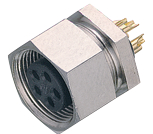 09 0074 00 02, Panel-mount socket Poles 2 4 A 125 VAC/VDC, Binder