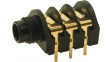 CL12345 / S2/BBB PC-C GOLD Flush-mounted jack socket, PCB Mount, 6.35 mm, 3 Poles, 5A, Gold