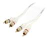 RCA-WH2.500, Кабель; для усилителей; гнездо RCA x2,с обеих сторон; 5м; белый, 4CARMEDIA