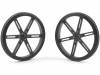 POLOLU WHEEL 90X10MM PAIR – BLACK, Колесо; Диам.вала:3мм; Ось: D-образный профиль; черный; резина, POLOLU