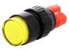 V16Y-11-230Y, Переключатель: кнопочный; 1; SPDT; 3A/250ВAC; 2A/24ВDC; желтый, Onpow