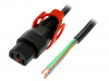 IEC-PC1632, Cable; IEC C13 female,wires; 2m; with IEC LOCK+ locking; black, IEC LOCK