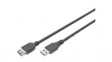 AK-300203-018-S Extension Cable USB-A Plug - USB-A Socket 1.8m Black