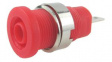 FCR73575R Panel Mount Socket, 4mm, Red, 24A, 1kV, Nickel-Plated
