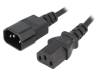 KAB-C13-C14-1.8-BK, Кабель; IEC C13 "мама", IEC C14 "папа"; 1,8м; черный; ПВХ; 10А, ESPE