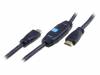 AK-330118-150-S, Кабель; HDMI 1.4,с усилителем; вилка HDMI, с обеих сторон; 15м, ASSMANN