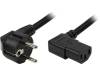 CP103, Кабель; угловая вилка CEE 7/7 (E/F), IEC C13 "мама" 90°; 2м, LOGILINK