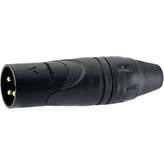 AX3MB-AU, XLR, Cable plug 3 AX Soldering Connection Black, Amphenol