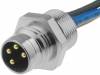 42-01033, Разъем: М8; 0,2м; "папа"; PIN:4; на панель, в отверстия с резьбой, Conec