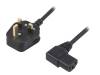 SN24-3/07/1.8BK, Кабель; BS 1363 (G) вилка, IEC C13 "мама" 90°; 1,8м; черный; ПВХ, LIAN DUNG