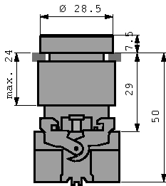 3SB3206-0AA51, Illuminable Flat Pushbutton Blue with contact elements and l, Siemens