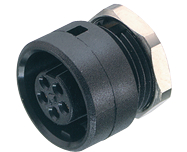 09 0974 00 02, Panel Mount Socket 2 Poles 4A 125V IP40, Binder