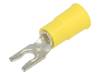 8269, Вилочный; M3,5; O:3,66мм; обжим; на провод; изолированный; желтый, Keystone