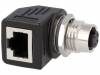 RJS-12D04FF-RS8001, Адаптер; гнездо RJ45,М12 "мама"; код D-Ethernet; PIN:4; Кат:5e, Amphenol