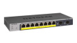 GS110TP-300EUS PoE Switch, Layer 2 Managed, 1Gbps, 55W, RJ45 Ports 8, PoE Ports 8