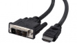 11.99.5552 HDMI - DVI Cable m - m 5 m Black