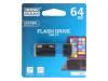 USL2-0640K0R11, Флешка; USB 2.0; 64ГБ; черный; Считывание:20МБ/с; Запись:5МБ/с, GOODRAM