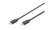 AK-300155-010-S Cable USB-C Plug - USB-C Plug 1m Black