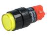 V16Y-11-Y, Переключатель: кнопочный; 1; SPDT; 3A/250ВAC; 2A/24ВDC; желтый, Onpow