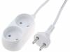 PS-260-3.0, Сетевой удлинитель; Гнезда:2; ПВХ; белый; 2x1мм2; 3м; 10А, JONEX