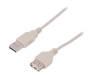 AK-300200-030-E Кабель; USB 2.0; гнездо USB A, вилка USB A; никелированные; 3м