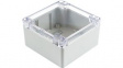 1554L2GYCL Watertight Enclosure Clear Lid 105x105x60mm Light Grey Polycarbonate IP68