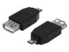 AU0029 Адаптер; USB 2.0; гнездо USB A, вилка micro USB B; Цвет: черный